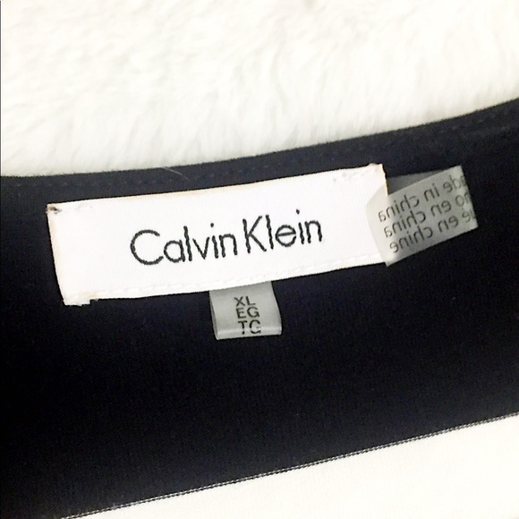 CK Black/White Striped Short Sleeve Split Tie Top - Picture 6 of 12